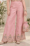 Designer Wear Dusty Pink Zari Embroidered Palazzo Set