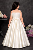 Off White And Pink Floral Applique Party Wear Gown for Girls