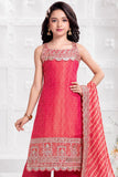 Rani Pink Zari Embroidered Festive Palazzo Set with Dupatta