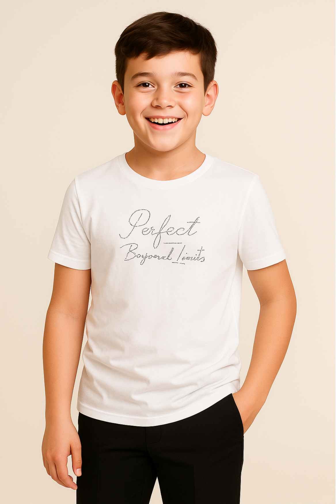 Black Embellished Blazer With T-shirt For Boys