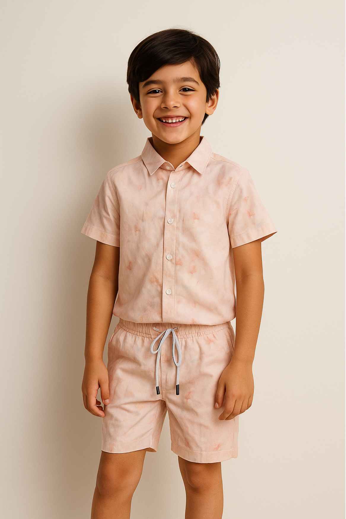Peach Tie-Dye Co-Ord Set For Boys