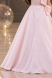 Designer Baby Pink One-Shoulder Pearl Embellished Party Gown