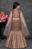 Gold Embellished Lehenga Choli for Girls