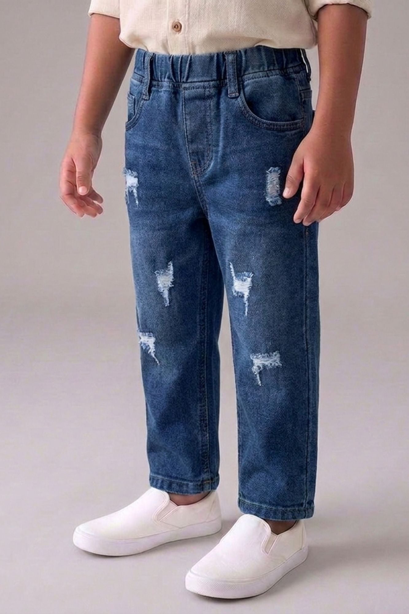 Blue Ripped Denim Jeans