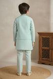 Firozi Embroidered Kurta Set with Nehru Jacket For Boys