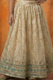 Cream Zari Embroidered Lehenga Choli For Girls