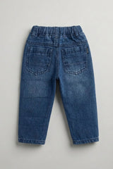 Regular Fit dark Blue Ripped Denim Jeans For Boys