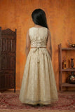 Cream Zari Embroidered Lehenga Choli For Girls