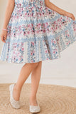 Stylish Cream Floral Printed Casual Frock For Girls