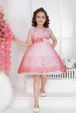 Gajri Pink Sequin Party Wear Frock with Bow For Girls