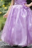 Purple Floral Embellished Party Wear Gown For Girls