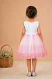 Gajri Pink Sequin Party Wear Frock with Bow For Girls