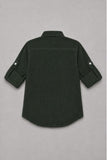 Boys Dark Green Full Sleeve Casual Shirt