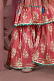 Onion Pink Floral Printed Palazzo Set for Girls - Lagorii Kids
