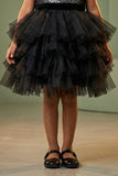 Girls Black Party Wear Frock with Sequin Embellishments