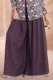 Wine Embroidered Palazzo Set with Dupatta For Girls
