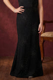 Girls Black One Shoulder Embellished Party Gown