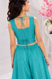 Elegant Sky Blue Embroidered Palazzo Set with Dupatta