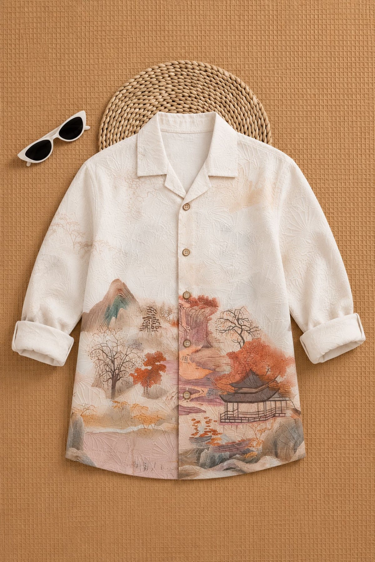Fawn Scenic Landscape Printed Shirt