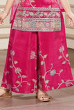 Rani Pink Ethnic Palazzo Set with Multicolor Embroidery for Girls
