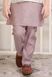 Onion Pink Kurta Set With Cream Bandi For Boys