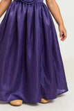 Purple Floral Embellishment Party Wear Gown For Girls