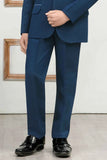 Teal Blue Bead Work Tuxedo With Pant And Waistcoat Set For Boys