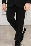 Designer Black Suit with Gold Thread Embroidery And Satin Lapel For Boys