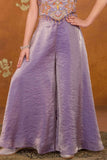Lavender Embroidered Palazzo Set For Girls