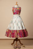 Multicolor Banarasi Silk Pattu Pavadai With Stone Work For Girls