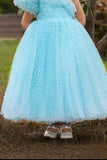 Pastel Blue Cupcake Style Gown For Girls