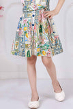 Trendy Multicolor Printed Causal Dress For Girls