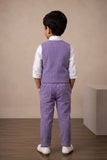 Boys  Lavender Waistcoat Suit Set with Bow Tie