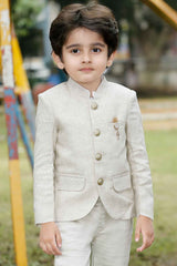 Elegant Fawn Jhodhpuri Suit Set For Boys