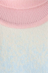 Pink Polo Neck Pullover With Bow Embellished For Girls