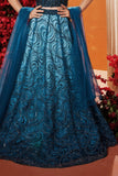 Peacock Blue Sequin Embellished Lehenga Choli Set For Girls