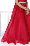 Designer Red Floral Appliqué Party Wear Gown For Girls