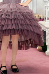 Designer Grape Tutu Frock With Sequin Work For Girls