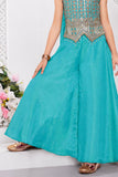 Elegant Sky Blue Embroidered Palazzo Set with Dupatta