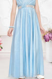 Sky Blue Pink Shimmer Party Gown For Girls