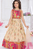 Multicolor Banarasi Silk Pattu Pavadai With Stone Work For Girls