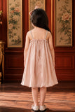 Peach 3D Bow Embellished Party Wear Frock For Girls