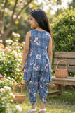 Blue Dhoti Style Dress For Girls