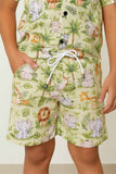 Light Green Jungle Safari Co-Ord Set For Boys