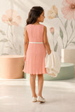 Blush Pink Dress with Ivory Fur Jacket