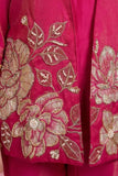 Rani Pink Jacket Style Floral Embroidered Palazzo Set with Dupatta