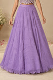 Girls Heavy Bead Embroidered Lavender Lehenga Choli Set