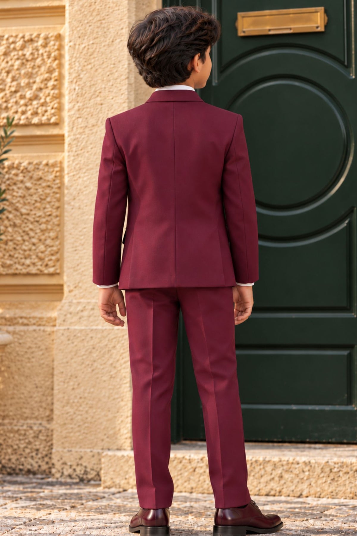 Maroon Premium Boys 5-Piece Suit Set For Boys
