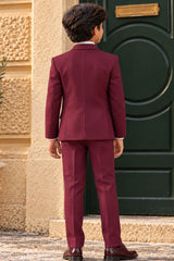 Maroon Premium Boys 5-Piece Suit Set For Boys