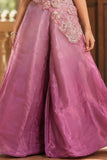 Girls Ombre Mauve Pink Sequin And Bead Embellished Party Wear Palazzo Set